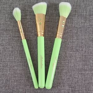 Green Makeup Brush Set with Gold Ferrules